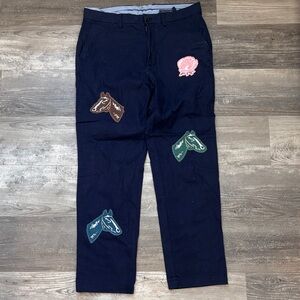 Vineyard Vines x Kentucky Derby Men's Navy Chinos with Horse Patches